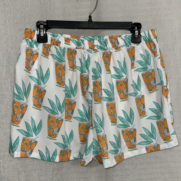 Bouffants & Broken Hearts L White Teal Orange Lemonade Print PJ Short Set - Picture 13 of 16